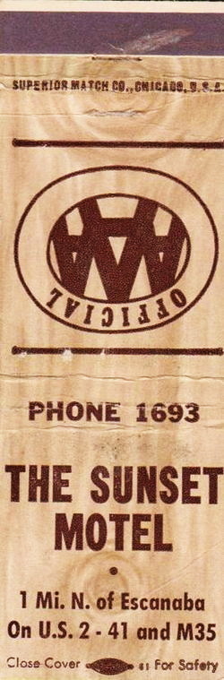 Sunset Lodge (Sunset Motel) - Matchbook (newer photo)